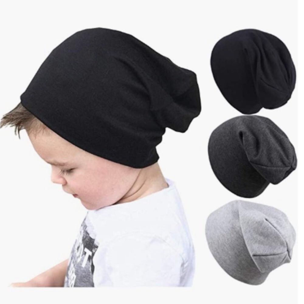 Boy's Hat Girls Cool Knit Beanie Hats Toddlers Caps Vertical Tail Style 1-5T